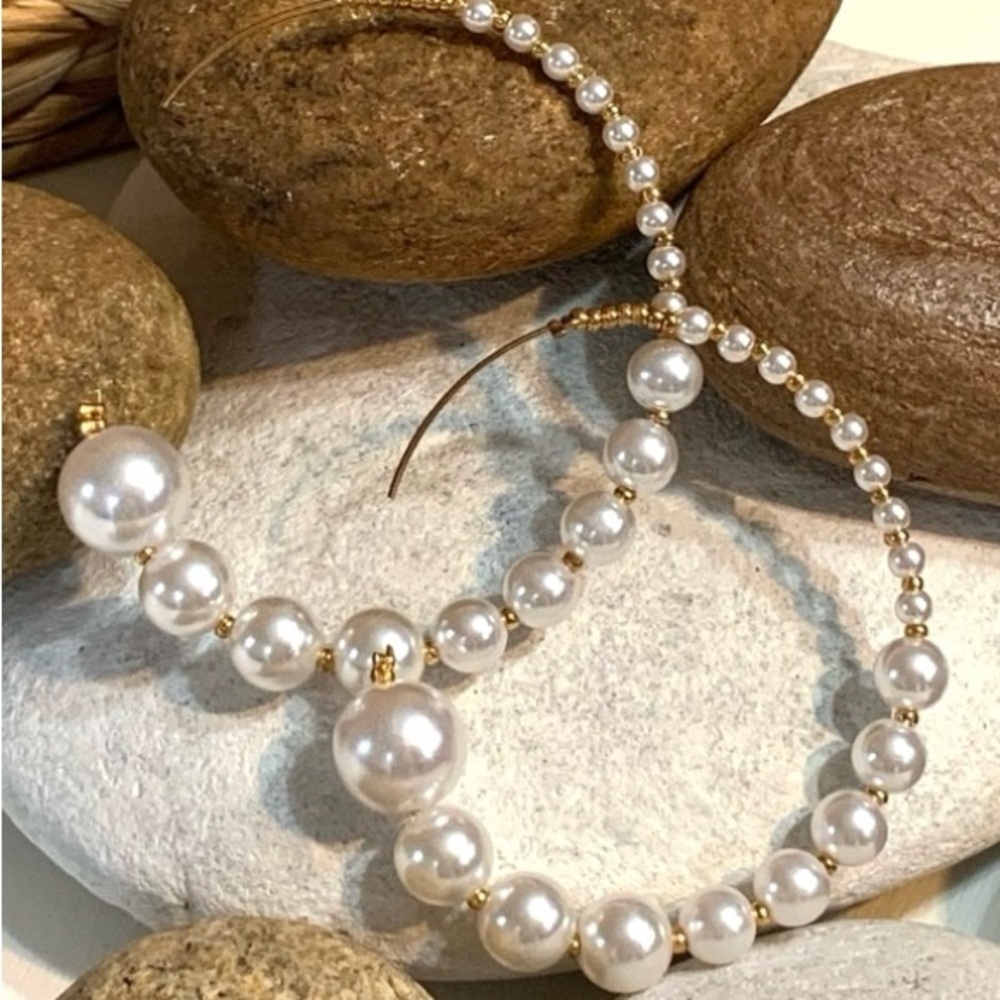 Pearl Hoop Earrings